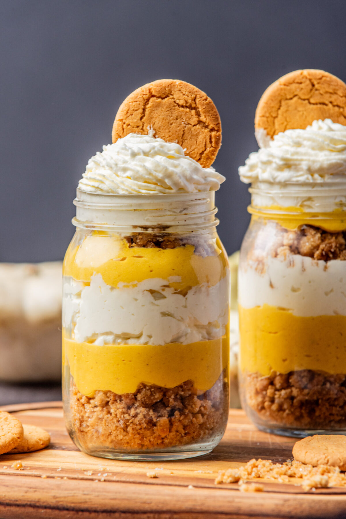 no-bake pumpkin cheesecake in a jar