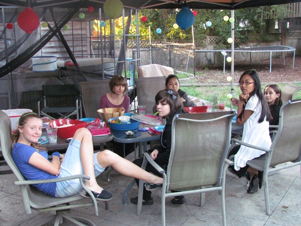 teen birthday party bbq group