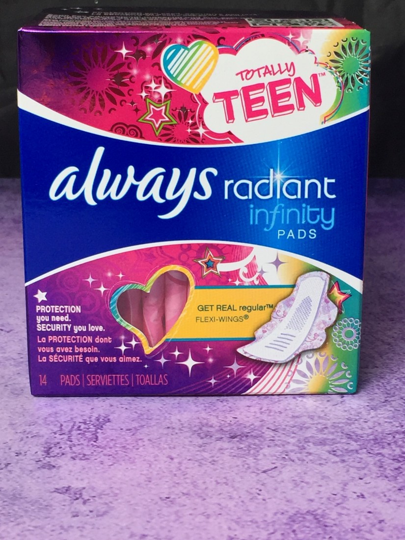 Always Radiant Pads for teens their period