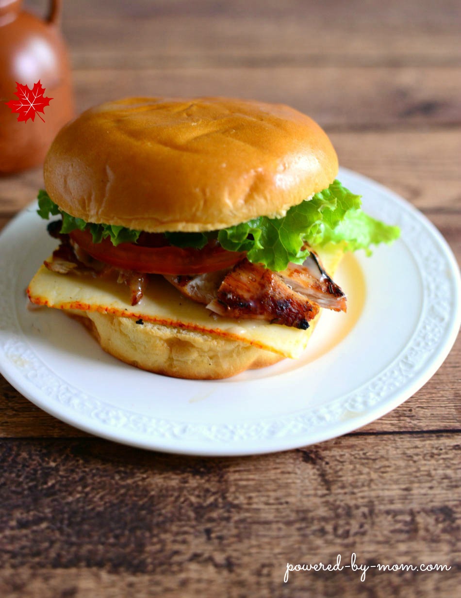 Grilled Chicken Burger with Maple Mayo Drizzle