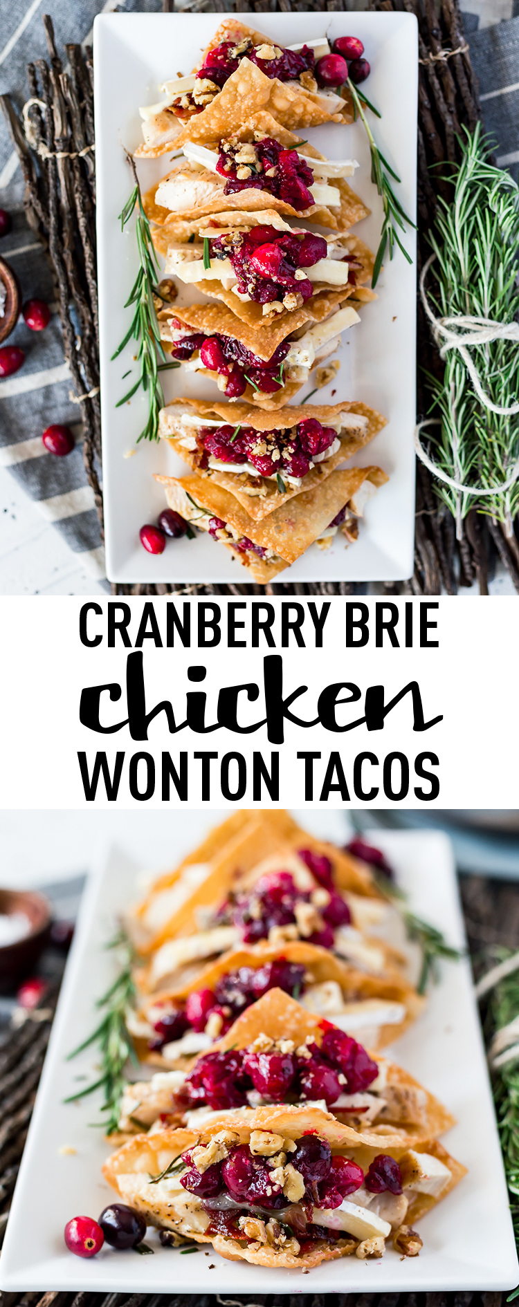  Cranberry Brie Chicken Wonton Tacos