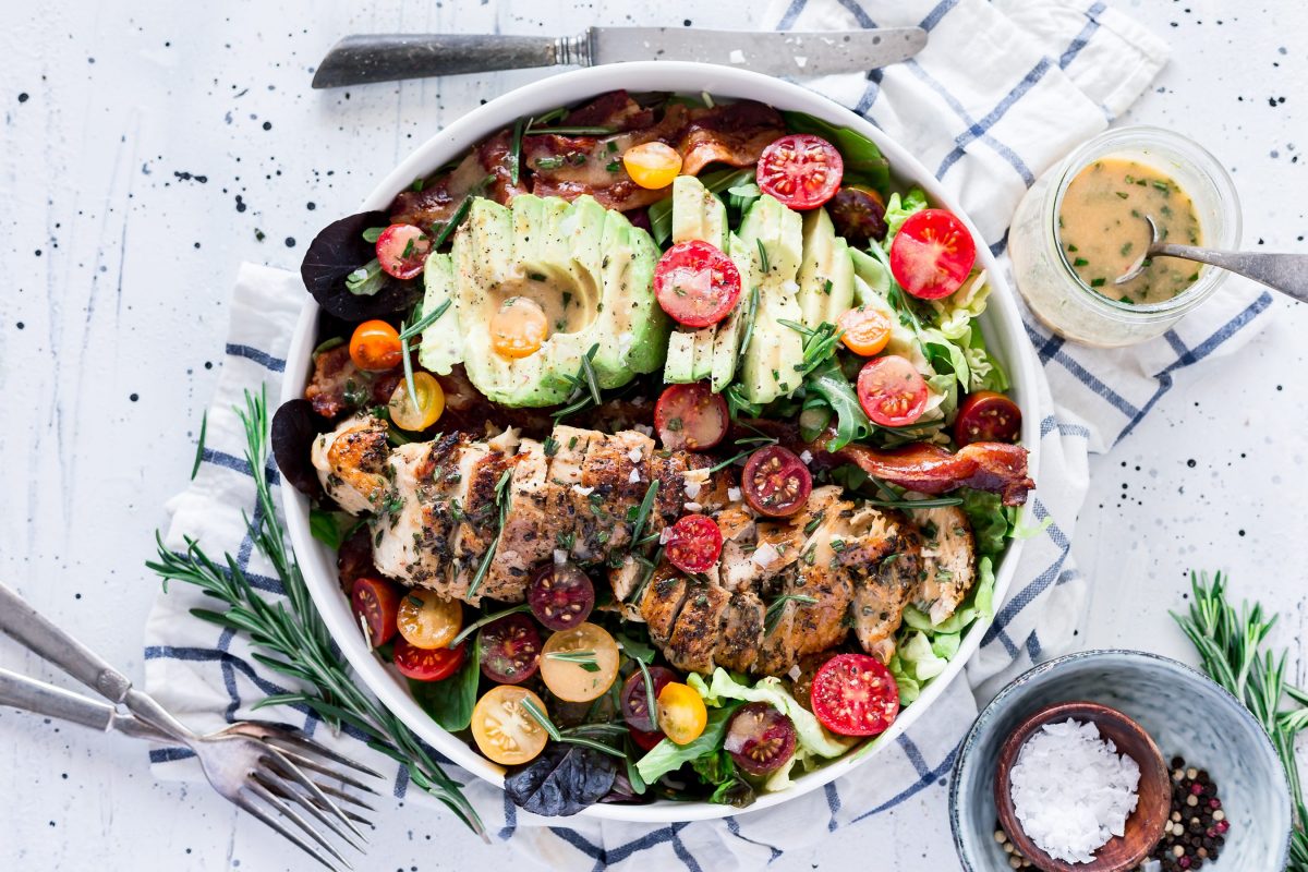 Rosemary Chicken Bacon Avocado Salad