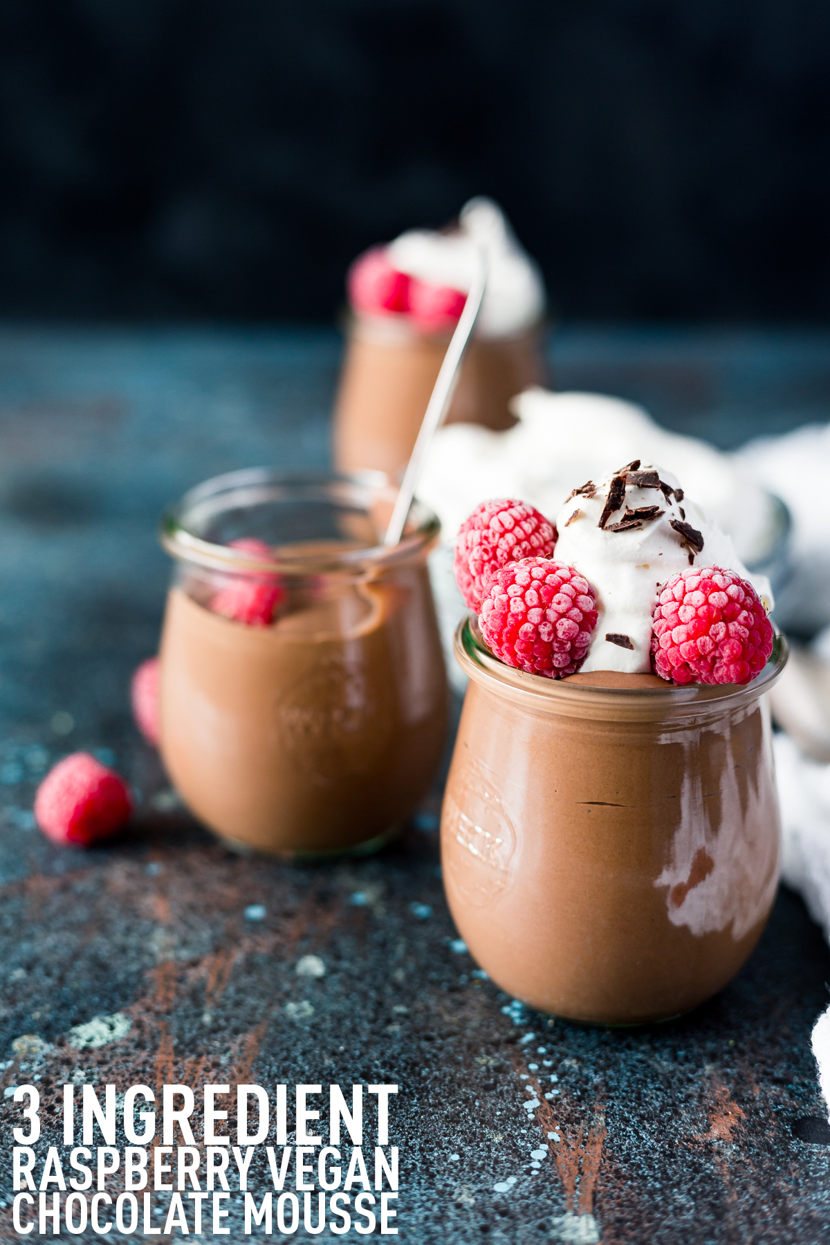 3 Ingredient Vegan Chocolate Mousse with Coconut Whipped Cream