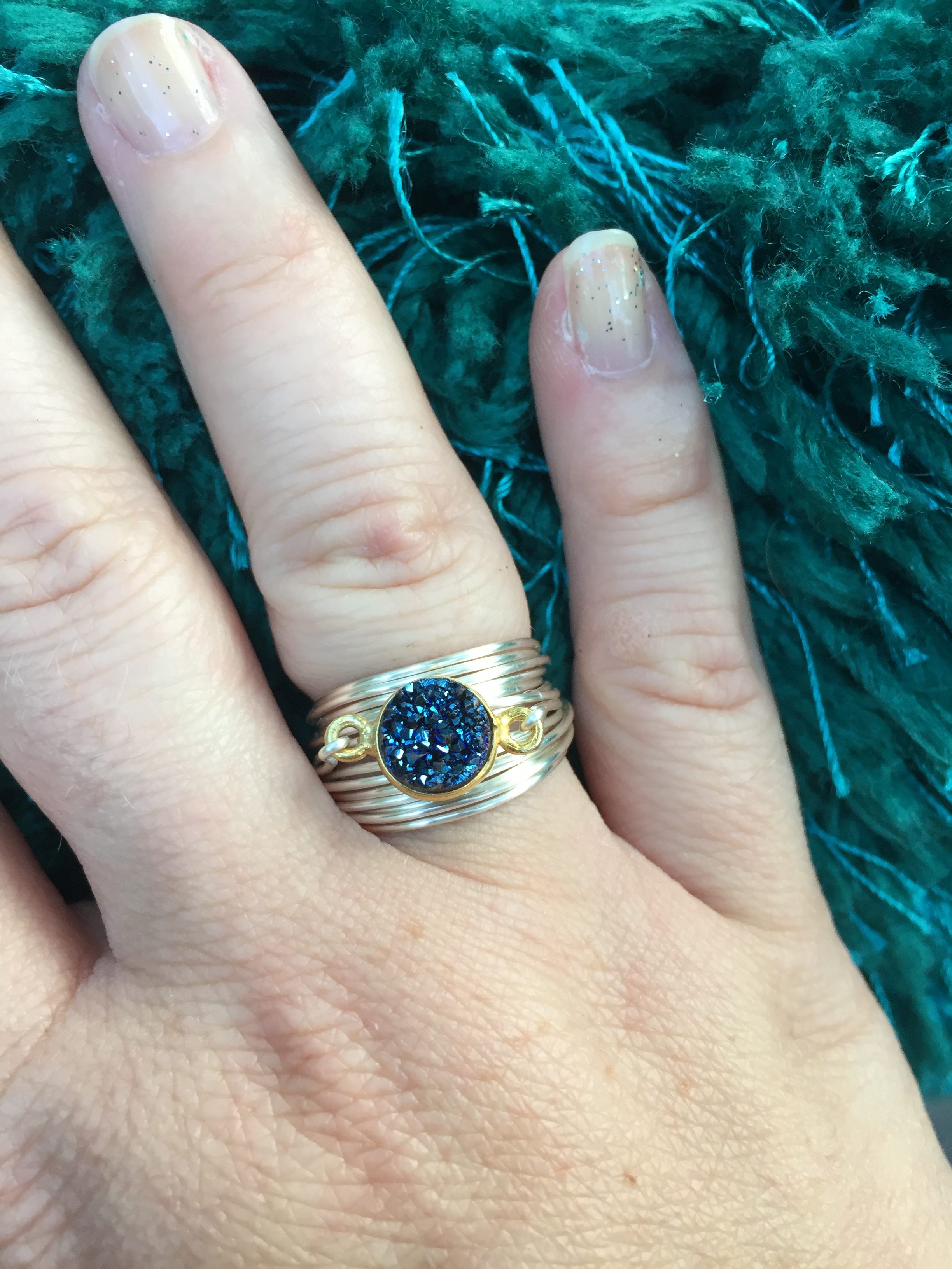 torrey ring in blue druzy, elegant rings