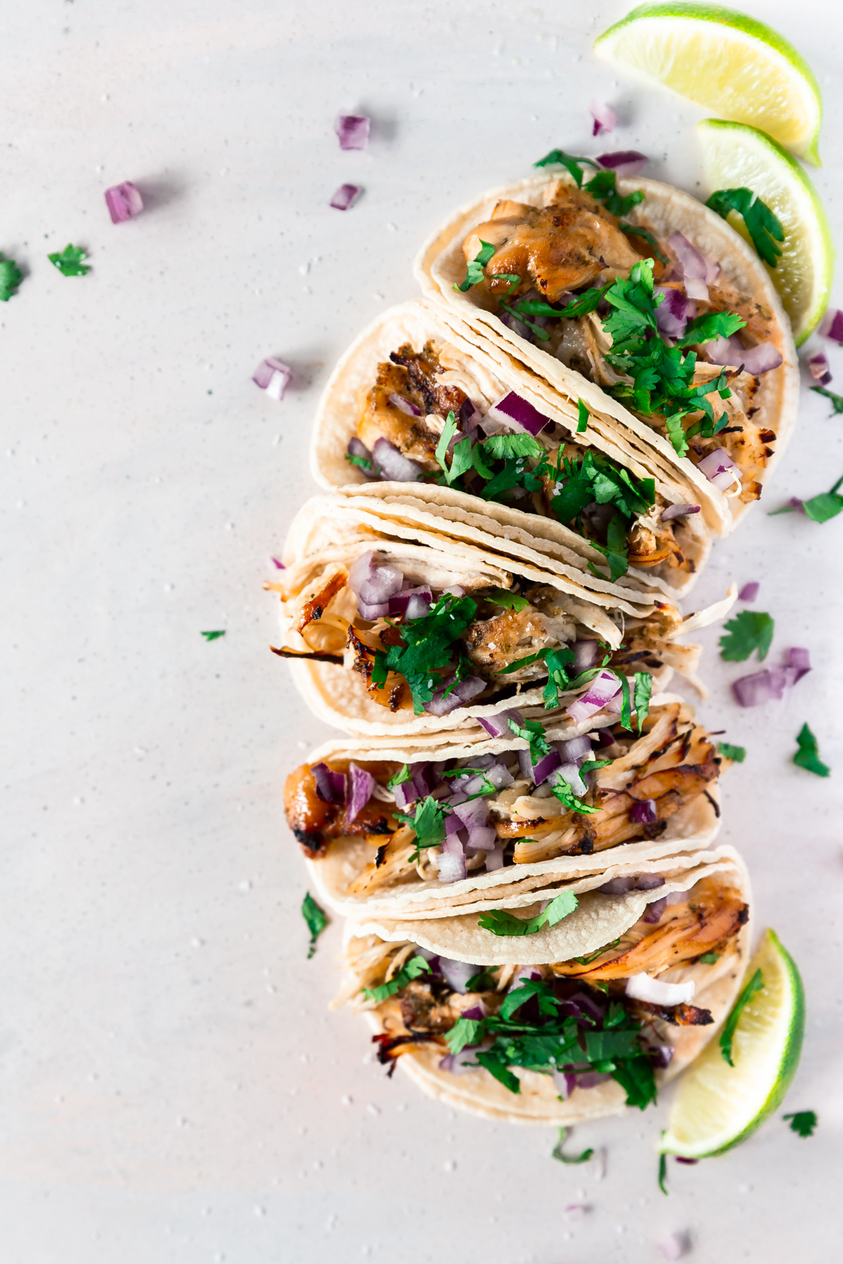 Instant Pot Chicken Carnitas - Garnished Plate