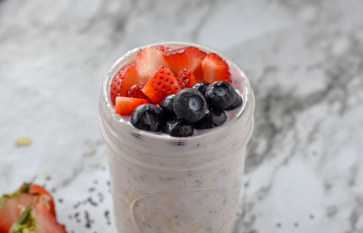 Overnight Oats with Yogurt and Berries pack tons of flavor and protein into your breakfast with only a few minutes preparation the night before! Make these today.