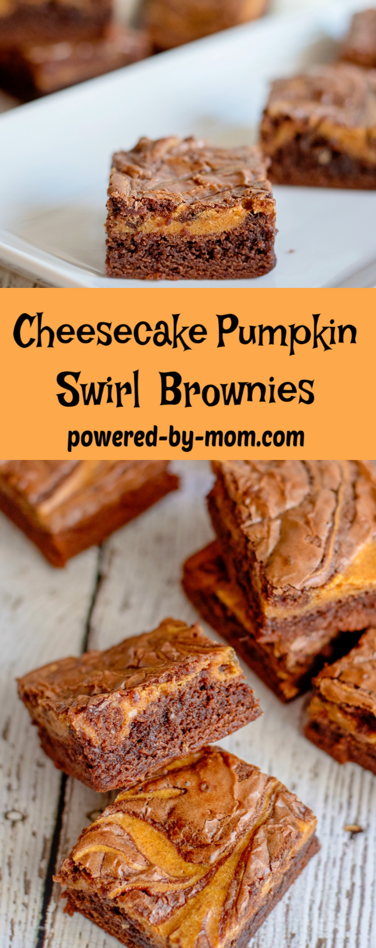 Pumpkin Swirl Cheesecake Brownie These Pumpkin Swirl Cheesecake Brownies are a perfect combination of boxed brownies with a homemade pumpkin cheesecake swirl that saves time but delivers an amazing flavor!