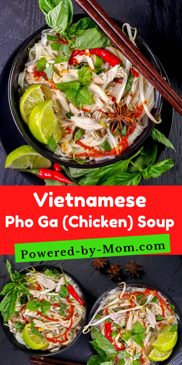 Enjoy this Pho Ga Recipe (Vietnamese Chicken Noodle Soup) which is all about the flavourful broth. This Chicken Pho is a delicious meal!