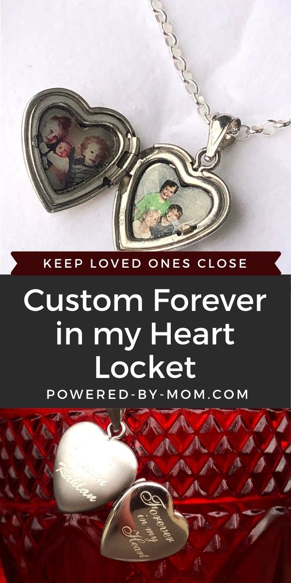 Keep your loved ones close when we cannot travel. Customize this "Forever in My Heart" Locket to loved ones close.