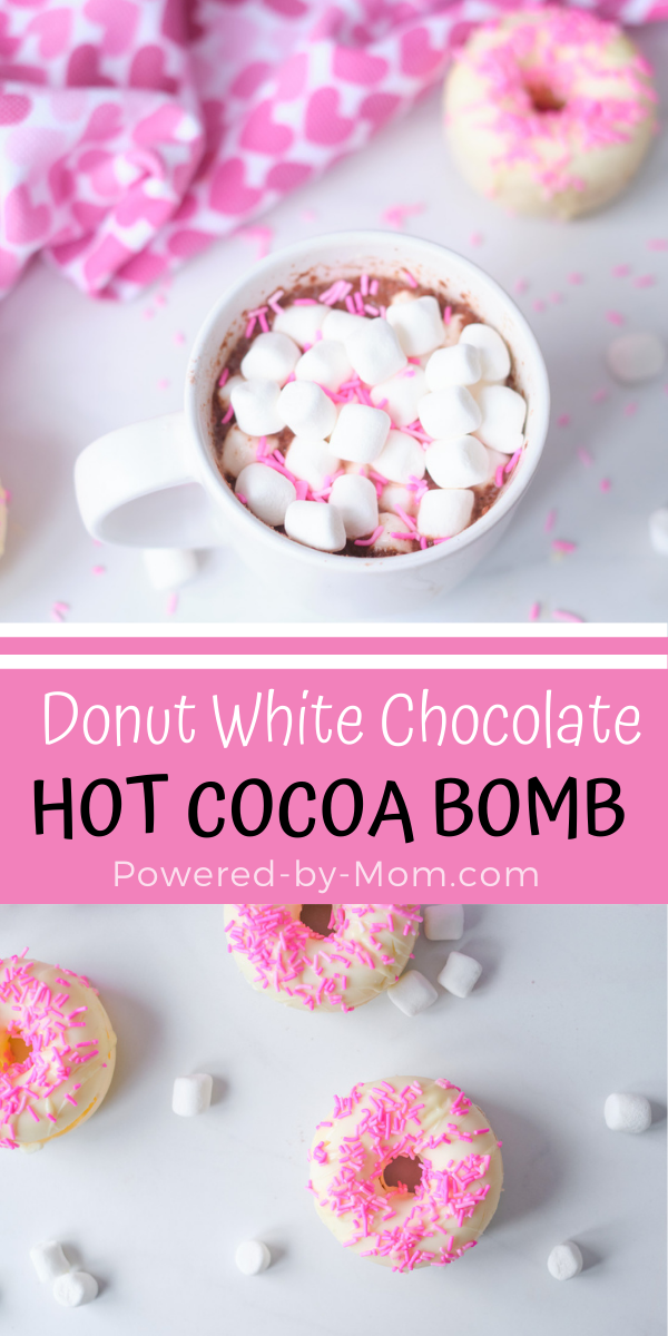 Hot cocoa bombs have been very popular so we did one with a twist. A white chocolate hot cocoa bomb shaped as a donut! Yummy & fun. 