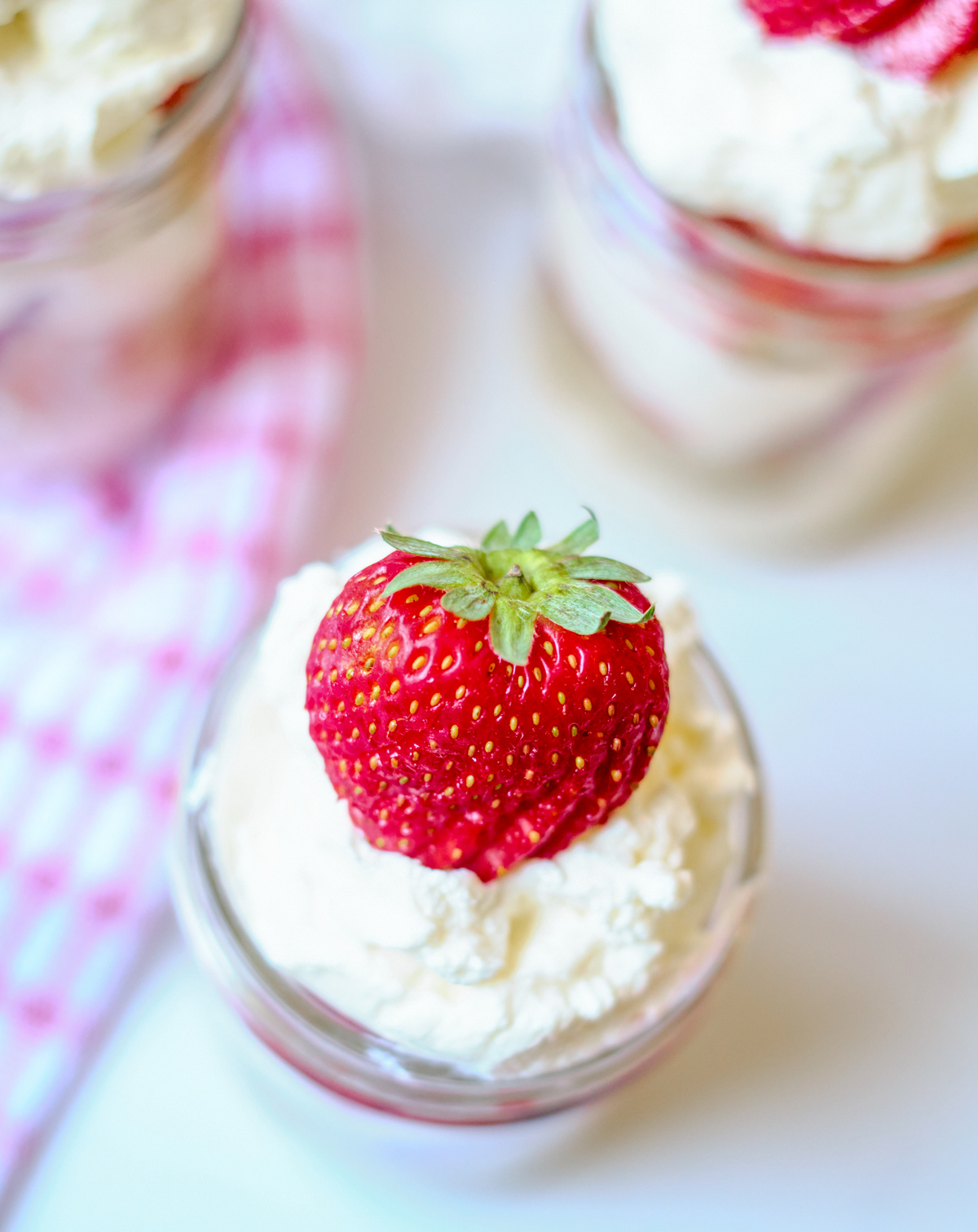 strawberry shortcake in a mason jar