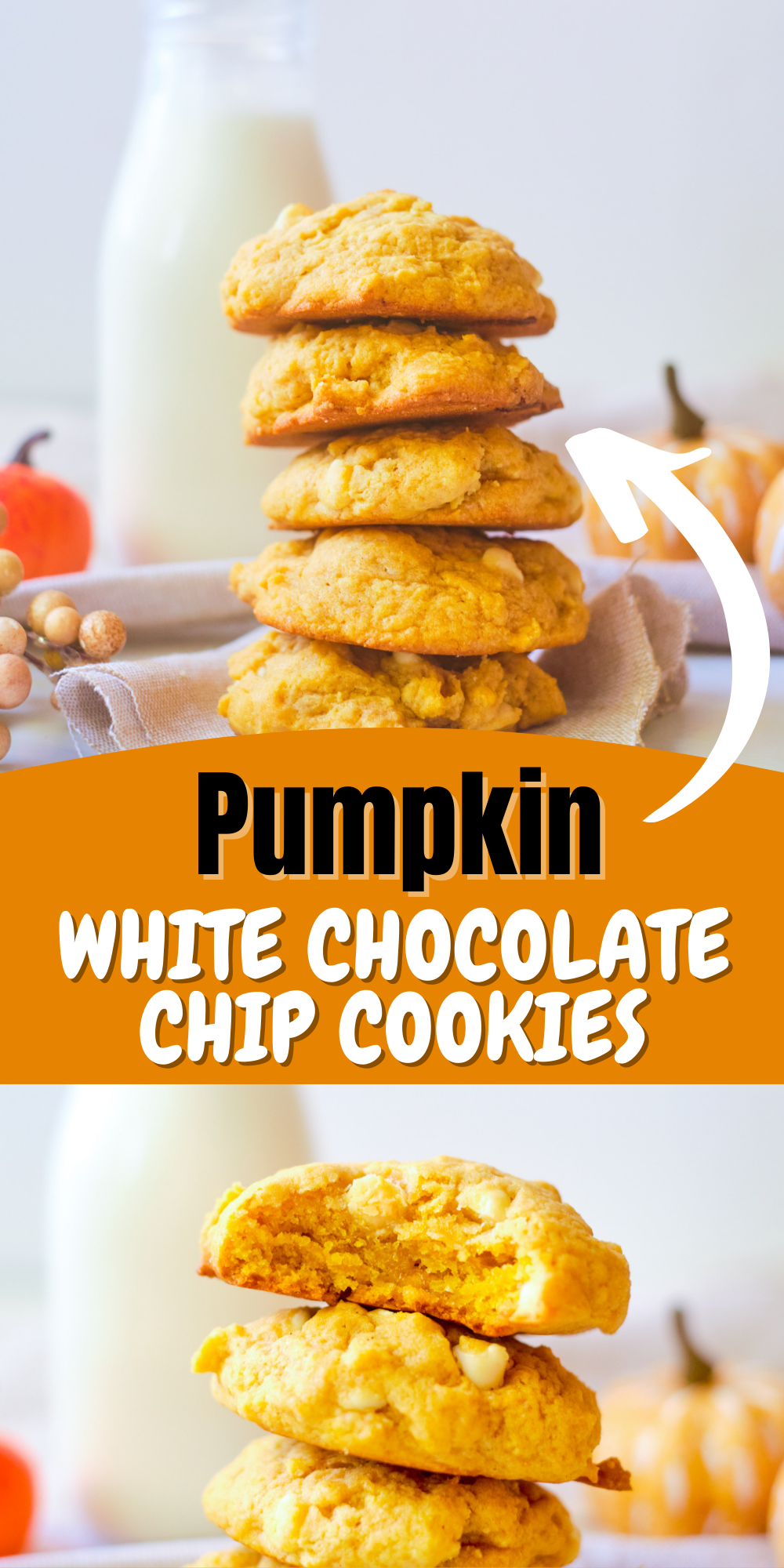 These Pumpkin White Chocolate Chip Cookies are simply perfect for fall and winter and are so yummy with a cup of java, tea or hot chocolate. 