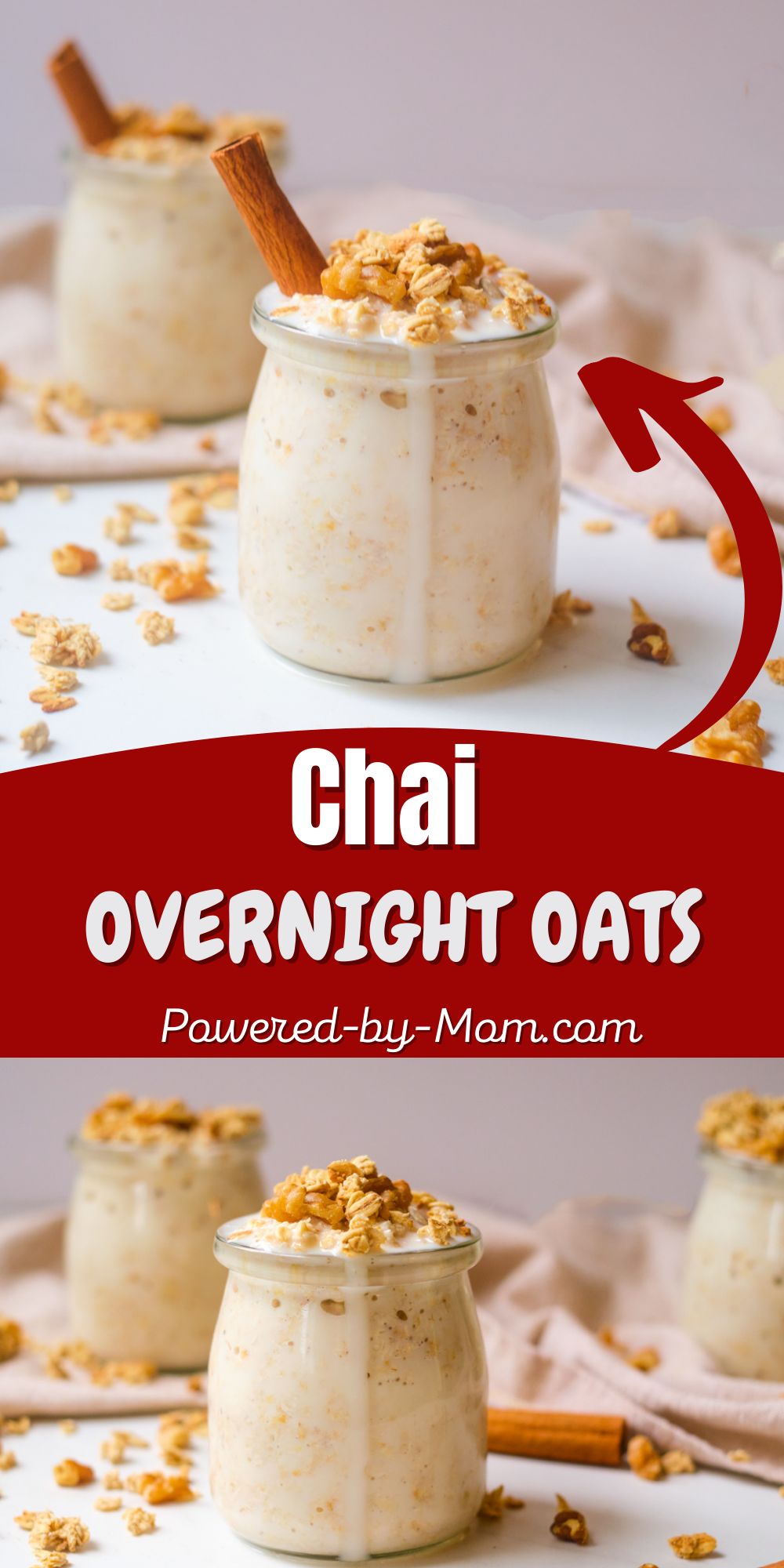 These chai overnight oats are an easy,  healthy and delicious breakfast. You can enjoy them on the go or at your leisure at home.