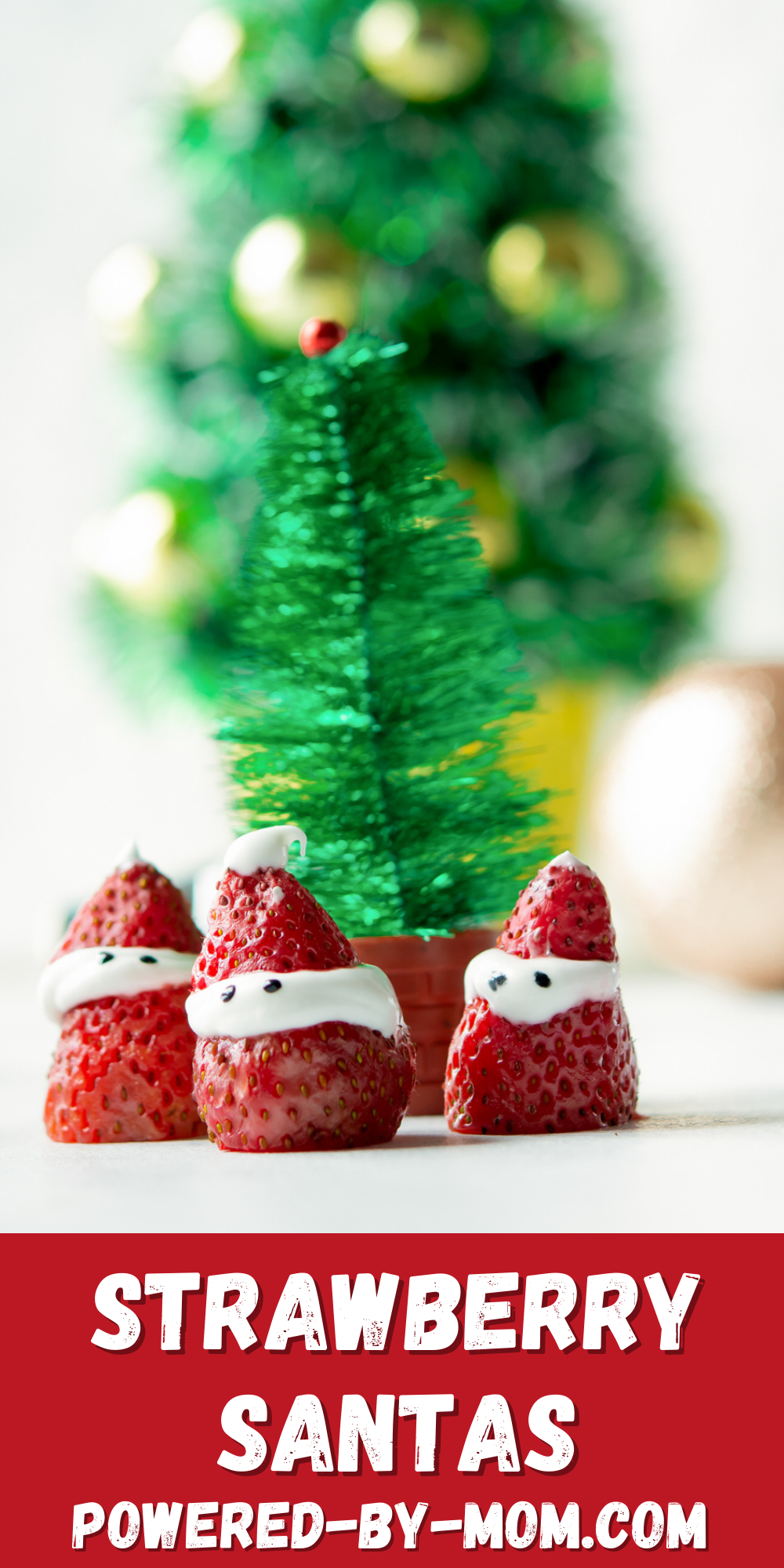 Hurray for an easy holiday dessert - say hello these cute and yummy Strawberry Santas! It only has 4 ingredients and is super easy to make.