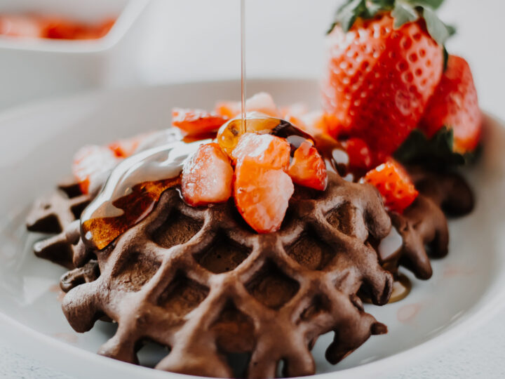 chocolate protein waffles