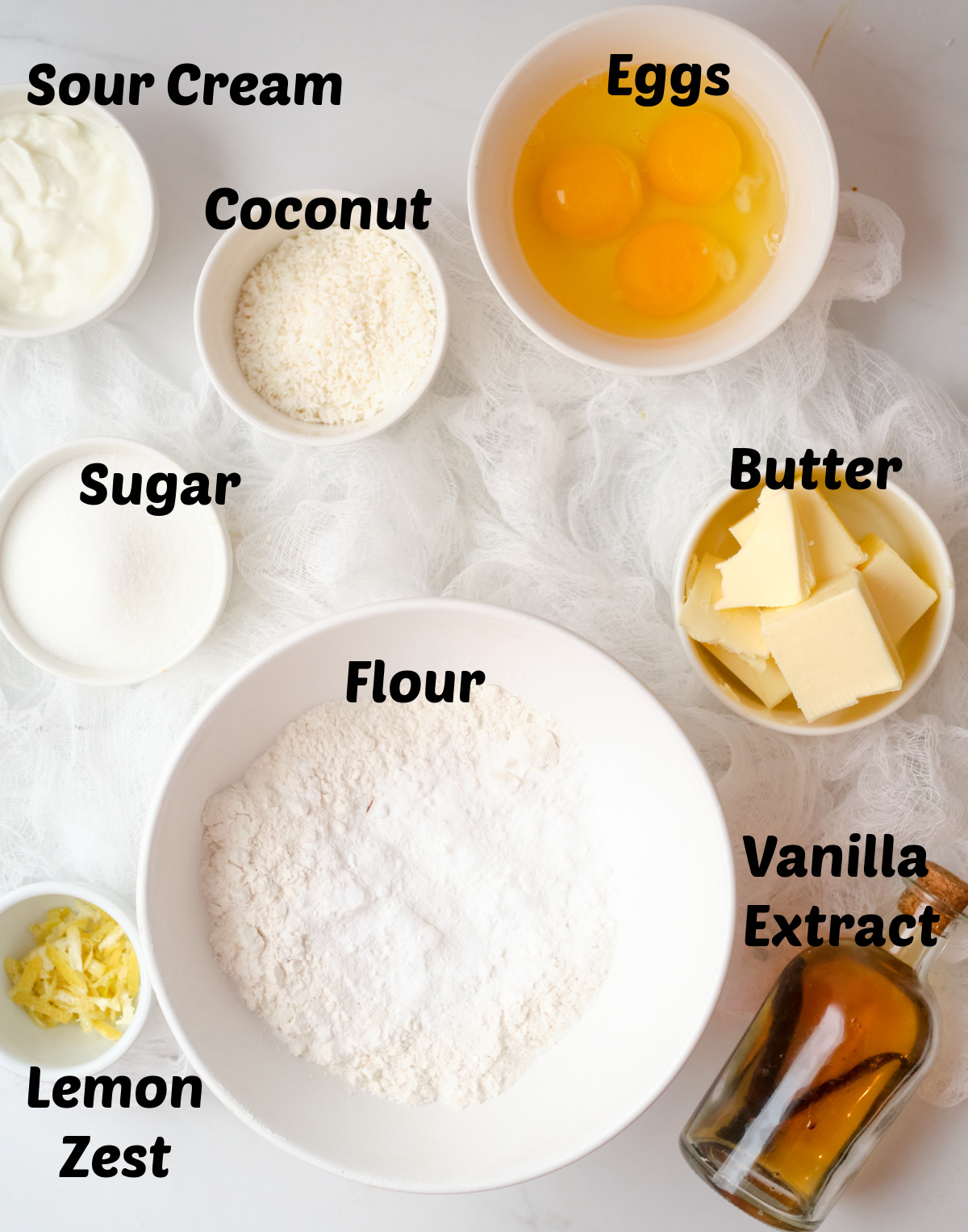 lemon coconut cupcakes ingredients photo 