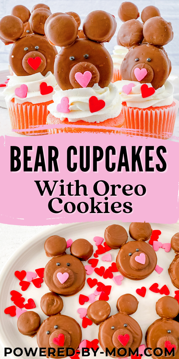Check out these adorable bear cupcakes where the bear toppers are made with Oreo cookies. Not only are they fun to make but they are yummy too. You can make the cupcakes from scratch or use your favorite box mix. 