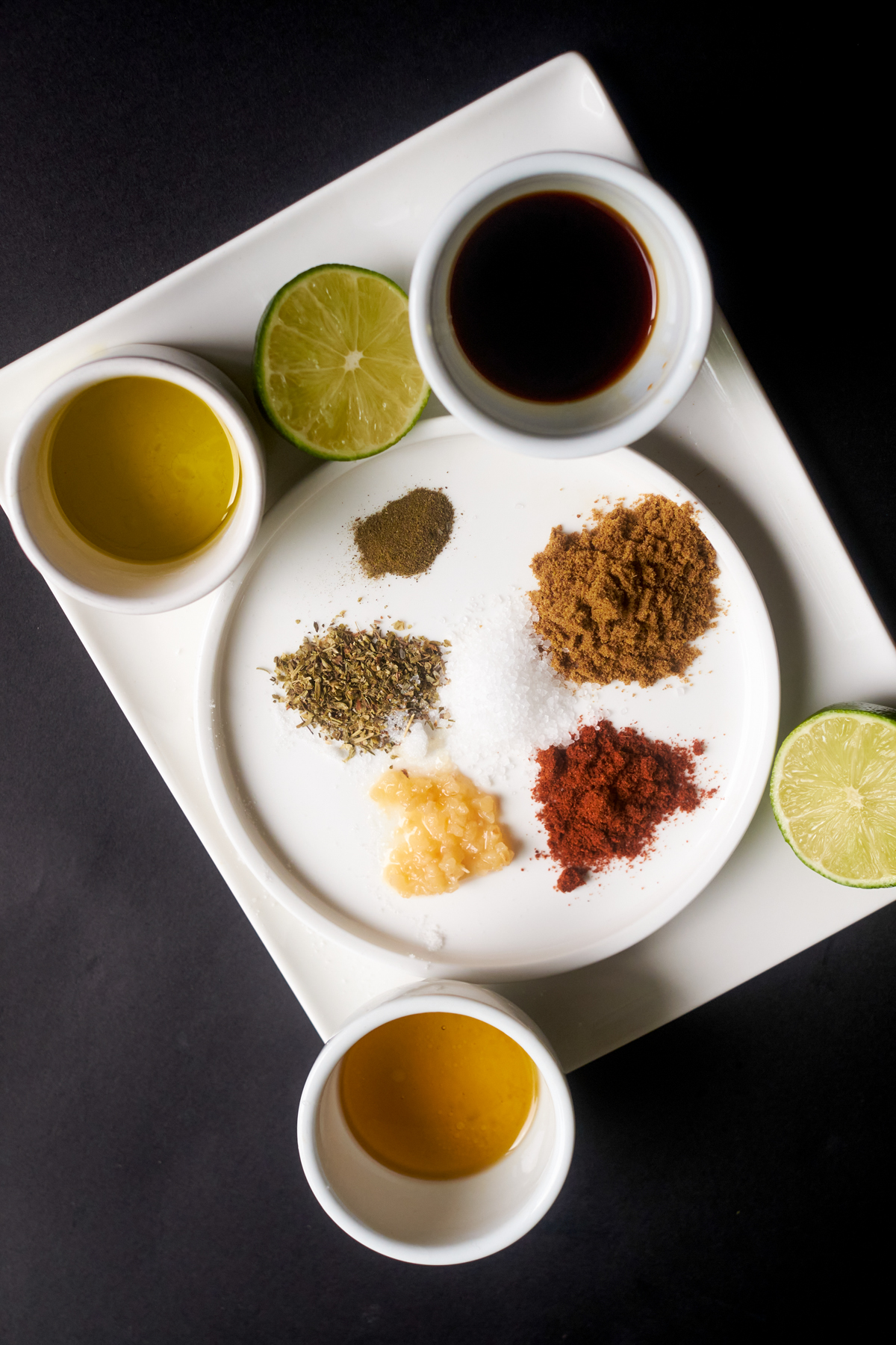 Ingredients for marinade for Peruvian chicken thighs