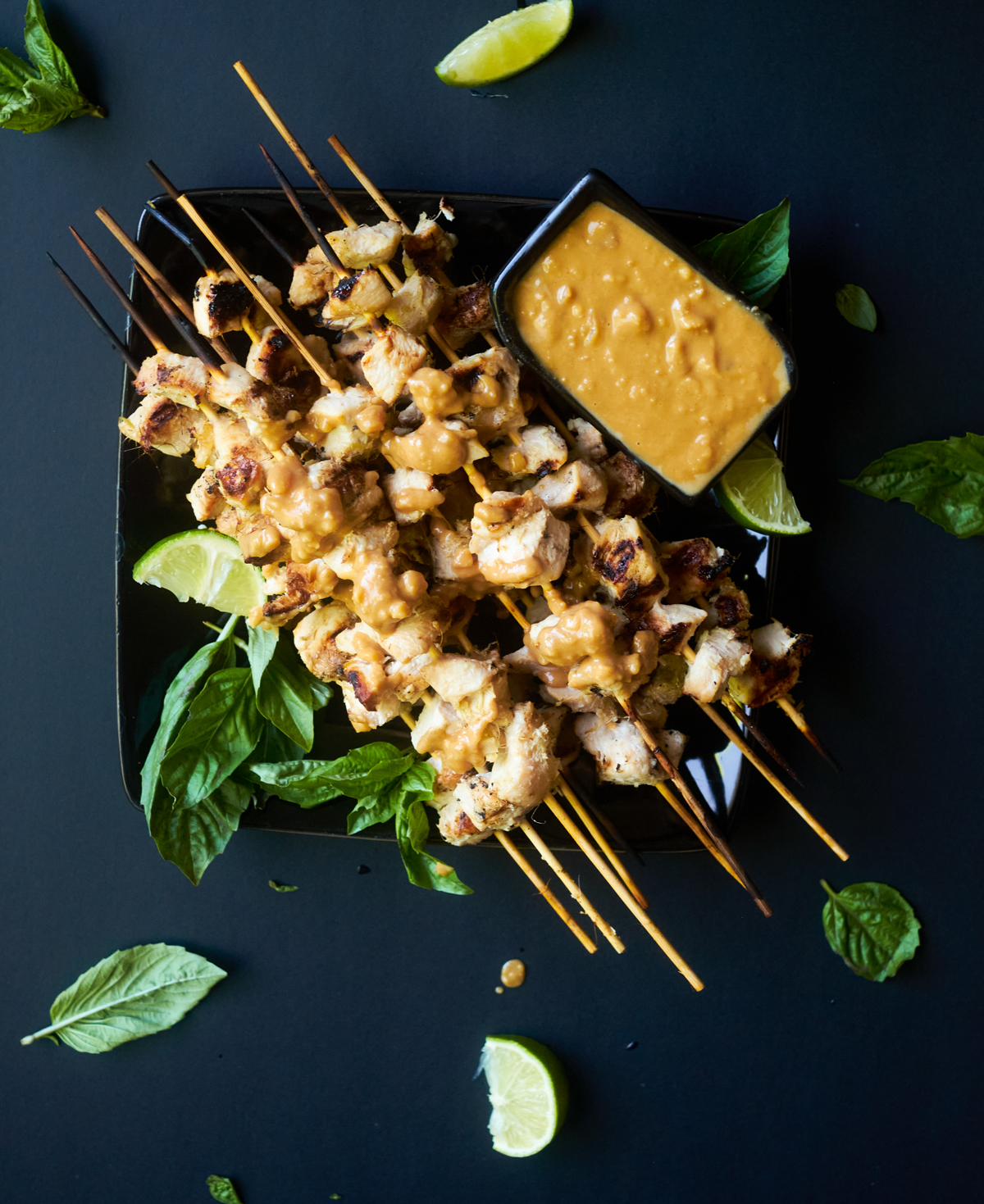 chicken skewers with peanut sauce