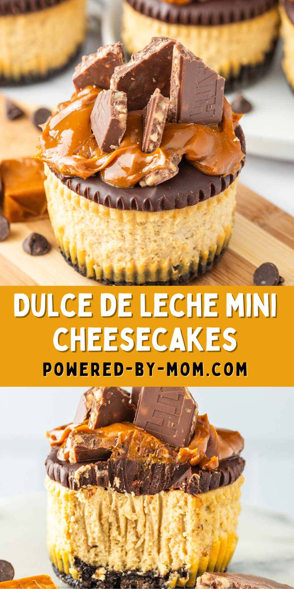 Decadent and packed full of flavor this Dulce de Leche Cheesecake (minis) with its Toffee Crunch Oreo cookie crust and creamy cheesecake filling is a scrumptious dessert that is bound to be a hit at any gathering. Get the recipe now.