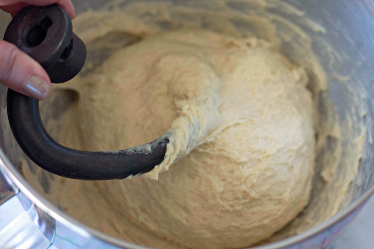 dough hook in dough