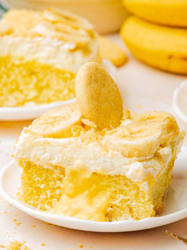 Easy Banana Pudding Poke Cake with Whipped Cream Story