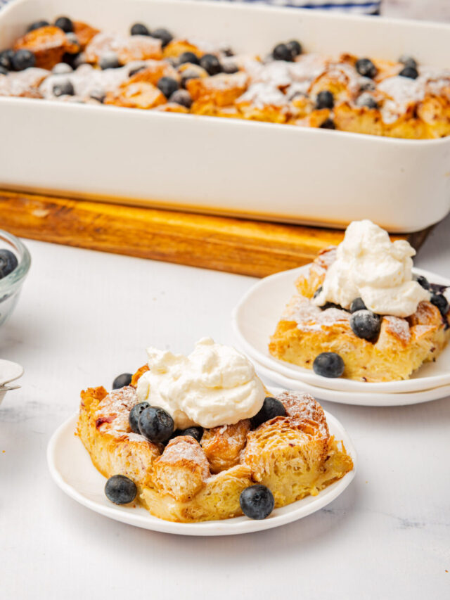Easy Blueberry Croissant Breakfast Casserole  Recipe Story