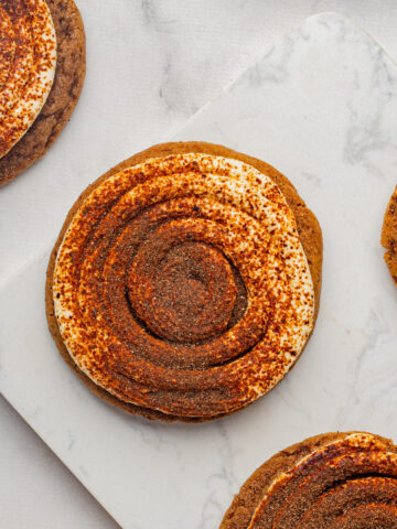 tiramisu cookies on white marble